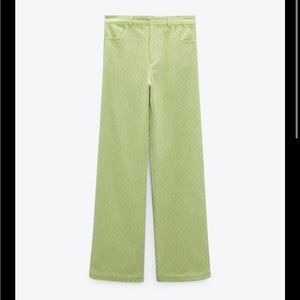 Zara Gingham straight leg pants